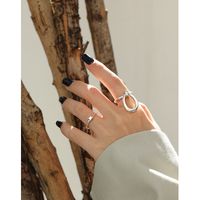 074 Korean Style Ins Handmade Ancient S925 Sterling Silver Thin Open-end Bangle Ring Female Silver Ring main image 4