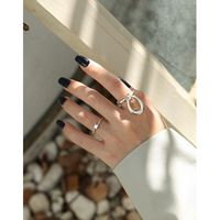 074 Koreanische Version Von Ins Hand Gefertigte Alte Methode S925 Sterling Silber Offener Dünner Ring Weiblicher Silber Ring main image 5