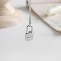 Xt166 Korean Style S925 Sterling Silver Personalized Love Lock Head Pendant Clavicle Necklace Charm Student Female Silver Accessories main image 3