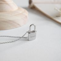 Xt166 Korean Style S925 Sterling Silver Personalized Love Lock Head Pendant Clavicle Necklace Charm Student Female Silver Accessories main image 4