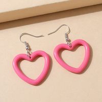 Korean Simple Fashion Hollow Resin Peach Heart Earrings Wholesale sku image 2