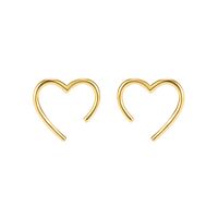 Korean Imported Ins Designer Model S925 Loving Heart In Sterling Silver Hollow Shape Peach Heart Line Personalized Ear Studs main image 6