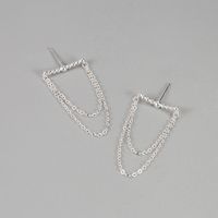 S925 Sterling Silver Double Chain Tassel Earrings Korean Fashion Personality Long Earrings main image 1