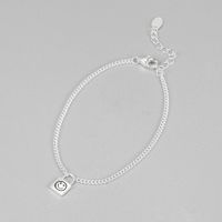 South Korean S925 Sterling Silver Smiley Face Small Lock Bracelet Ins Simple Plain Silver Jewelry main image 1