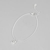 South Korean S925 Sterling Silver Smiley Face Small Lock Bracelet Ins Simple Plain Silver Jewelry main image 2