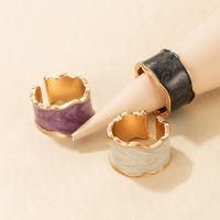 Koreanische Kreative Farbe Eiscreme Emaille Glasur Unregelmäßiger Offener Ring 2-teiliger Großhandel main image 6