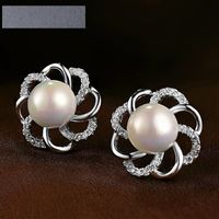 Popular Flower Earrings S925 Sterling Silver Pearl Earrings Wholesale sku image 1