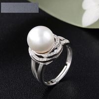 S925 Silver Shell Beads Ring Live Mouth Retractable Elegant Noble Fashion Jewelry sku image 1