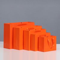 Sac Fourre-tout Orange Sac En Papier Sac Cadeau Vêtements Sac À Provisions Anniversaire Retour Cadeau Emballage Cosmétique Rouge À Lèvres Cadeau Sac sku image 3