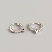 S925 Sterling Silver Geometric Rivet Punk Style Diamond Earrings sku image 1