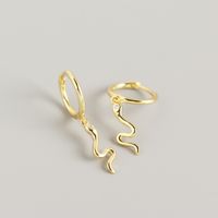 Yhe0229 Yihua European And American Entry Lux S925 Sterling Silver Ins Golden Snake-shaped Earclip Earrings Versatile Earrings sku image 2
