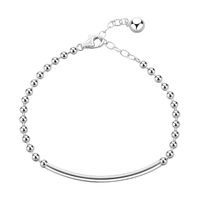 S925 Silver Simple Small Round Bead Bracelet Smiley Hand Jewelry Niche Design Valentine's Day Gift sku image 1