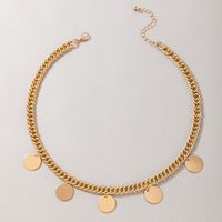 Hip Hop Alloy Disc Single Layer Thick Necklace Wholesale main image 6