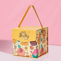 New Cartoon Clamshell Gift Box Cute Fun Baby Birthday Gift Box Gift Box Portable Box sku image 2