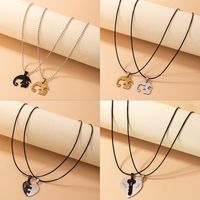 Jewelry Alloy Peach Heart Double Necklace Irregular Round Bead Chain Necklace main image 1