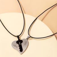Jewelry Alloy Peach Heart Double Necklace Irregular Round Bead Chain Necklace main image 3