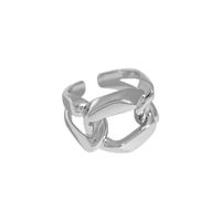 Korean Niche Design Simple Wide Chain S925 Sterling Silver Ring Female Wholesale sku image 1