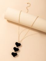 European And American Personality Exaggerated Spades Heart Velvet Pendent Necklace main image 4