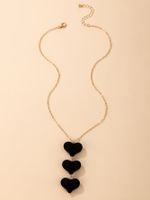 European And American Personality Exaggerated Spades Heart Velvet Pendent Necklace main image 5