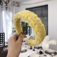 Korean Candy Cream Lamb Hair Hoop Cute Wide Edge Curly Hair Band Women Wholesale sku image 4