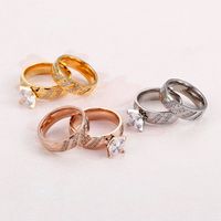 Titanium Steel 18K Gold Plated Simple Style Plating Waves main image 5