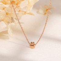 Titanium Steel 18K Gold Plated Simple Style Korean Style Plating Animal Paw Print Bracelets Earrings Necklace main image 6