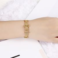 Fashion Bow Knot Titanium Steel 18K Gold Plated Bracelets In Bulk main image 3