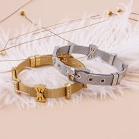Fashion Bow Knot Titanium Steel 18K Gold Plated Bracelets In Bulk main image 5