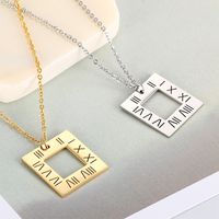 Titanium Steel 18K Gold Plated Fashion Plating Letter Pendant Necklace main image 2