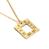 Titanium Steel 18K Gold Plated Fashion Plating Letter Pendant Necklace main image 3