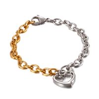 Fashion Heart Titanium Steel 18K Gold Plated Bracelets In Bulk main image 2