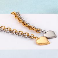 Mode Cœur Acier Au Titane Plaqué Or 18K Bracelets En Masse main image 5