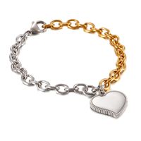 Fashion Heart Titanium Steel 18K Gold Plated Bracelets In Bulk main image 6