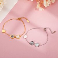 Heart Stainless Steel 18K Gold Plated Bracelets In Bulk main image 2