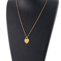 Titanium Steel 18K Gold Plated Fashion Heart Pendant Necklace main image 2