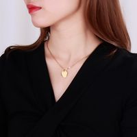 Titanium Steel 18K Gold Plated Fashion Heart Pendant Necklace main image 3