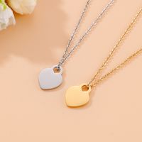 Titanium Steel 18K Gold Plated Fashion Heart Pendant Necklace main image 4