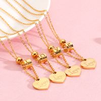 Titanium Steel 18K Gold Plated Plating Letter Necklace main image 4