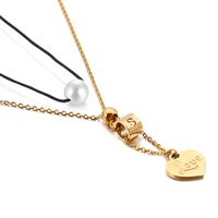 Titanium Steel 18K Gold Plated Plating Letter Necklace main image 6