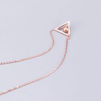 L65 Titanium Steel 18k Gold-plated Necklace Triangle Welding Beads Hollow Short Chain Same Fashion Necklace main image 5