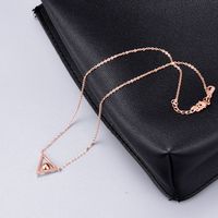 L65 Titanium Steel 18k Gold-plated Necklace Triangle Welding Beads Hollow Short Chain Same Fashion Necklace main image 6