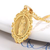 European And American Fashion Virgin Mary Pendant Necklace Copper Retro Necklace Jewelry main image 4