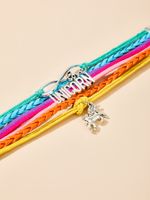 Fashion Color Braided Rope Love Letter Multi-layer Pony Pendant Bracelet main image 6