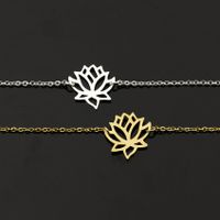 Simple Rose Gold Bracelet Stainless Steel Lotus Bracelet Wholesale main image 3