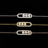 Rose Gold Bracelet Geometric Shape Three Flash Diamond Stainless Steel Bracelet main image 3