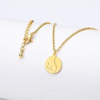 European And American Personality Round Pendant Gold-plated 18k Clavicle Necklace main image 4