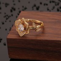 European And American French Flower Rose Index Finger Tail Ring Jewelry main image 4