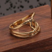 Fashion Hand Jewelry Copper Plated Real Gold Geometric Personality Index Finger Ring main image 4