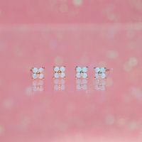 Fresh Cute Blue Flower Stud Earrings Copper Plated Real Gold Earrings 925 Pure Silver Ear Pin Jewelry Wholesale main image 3