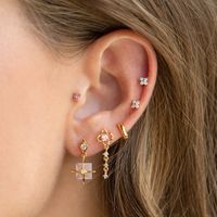 Fresh Cute Blue Flower Stud Earrings Copper Plated Real Gold Earrings 925 Pure Silver Ear Pin Jewelry Wholesale main image 5